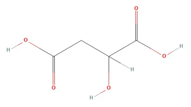 Figure 1. The chemical structure of malic acid (image adapted from PubChem)